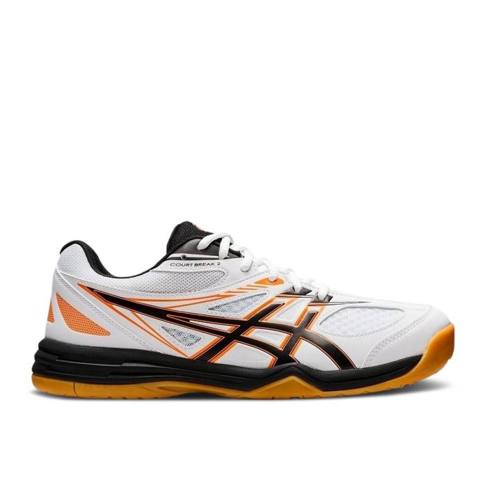 アシックス Asics 【 Court Break 2 \u0027White Black Orange\u0027 Men White/Black 】 厚地の外套 黒いこと 黒いこと メンズ 白いこと 白いこと 黒いこと 黒いこと