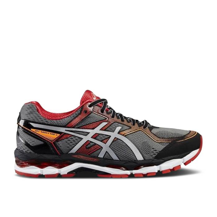 アシックス Asics 【 Gel Surveyor 5 'Black Silver Vermilion' Men Black/Silver/Vermilion 】 Silver 銀色・シルバー メンズ 黒色 ブラック Silver 銀色・シルバー｜スニケス