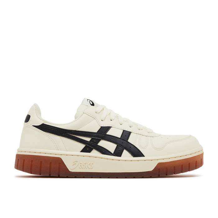 アシックス Asics 【 Court Mz \u0027Cream Black Gum\u0027 Men 】 厚地の外套 黒いこと 黒いこと メンズ