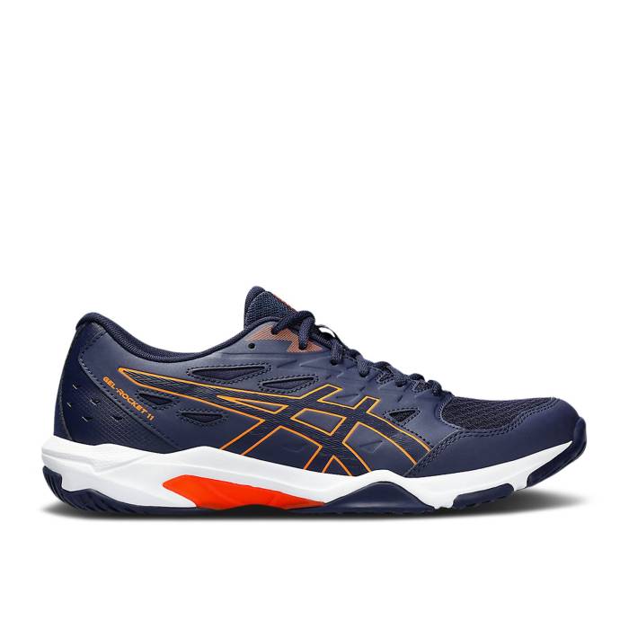 アシックス Asics 【 Gel Rocket 11 'Peacoat Shocking Orange' Men Peacoat/Shocking Orange 】 メンズ orange 橙・オレンジ|スニケス