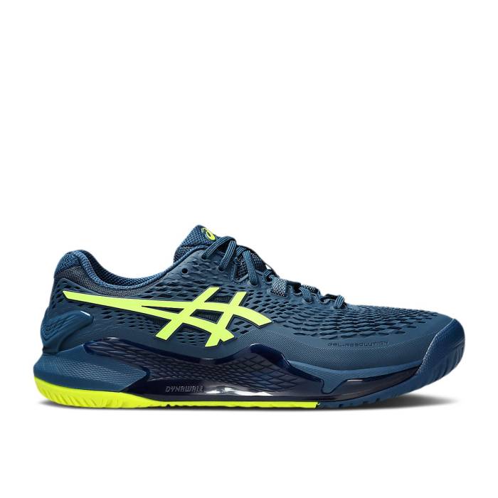 アシックス Asics 【 Gel Resolution 9 2E Wide \u0027Mako Blue\u0027 Men Mako Blue/Safety Yellow 】 メンズ 青み 青色 yellow 黄味がかった・黄色