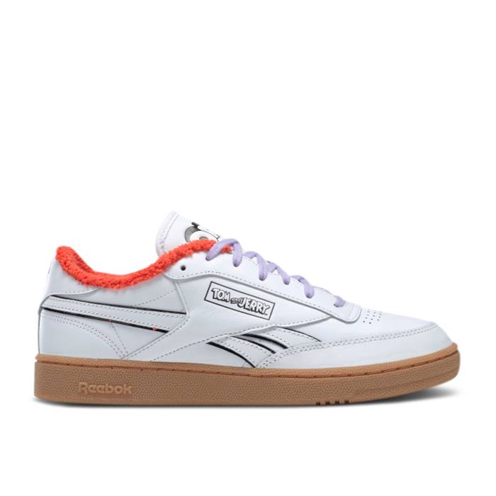 リーボック Reebok 【 Tom \u0026 Jerry X Club C Revenge Droopy Men White/Gum/Black 】 クラブ メンズ 白色 ホワイト 黒色 ブラック