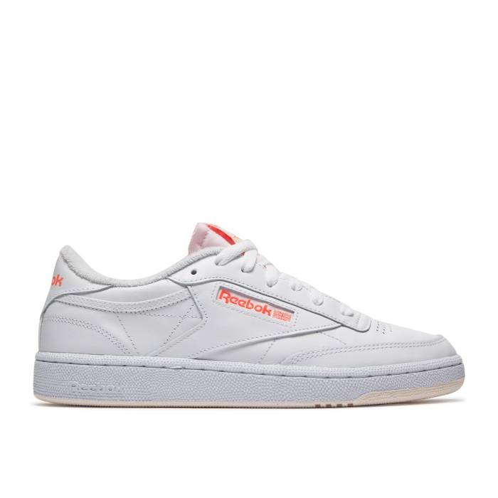 リーボック Reebok 【 Wmns Club C 85 \u0027White Orange Flare\u0027 Women White/Ceramic Pink/Orange Flare 】 野球クラブ orange 橙・オレンジ色 レディース 白いこと 白いこと pink さくら色 orange 橙・オレンジ色