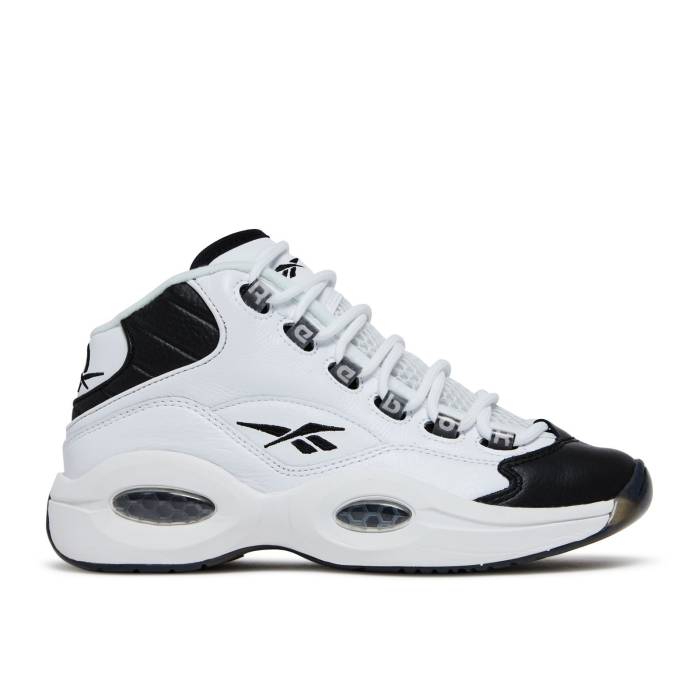リーボック Reebok 【 Question Mid J 'Why Not Us?' Youth White/Black/Footwear White 】 Question クエスチョン ミッド ジュニア キッズ 白色 ホワイト 黒色 ブラック|スニケス