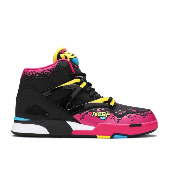 リーボック Reebok 【 Nerf X Pump Omni Zone 2 \u0027Backboard Breaker\u0027 Men Black/Brilliant Pink/Bright Yellow 】 揚水機 オムニ zone 領域 メンズ 黒いこと 黒いこと pink さくら色 yellow 黄味がかった・黄色