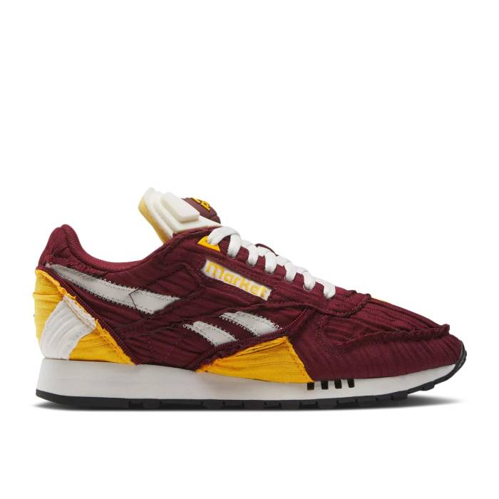 リーボック Reebok 【 Market X Classic Leather Pump \u0027Classic Burgundy\u0027 Men Classic Burgundy/Collegiate Gold/Chalk 】 古典派音楽 なめし革 揚水機 メンズ 古典派音楽 ブドウ酒色・バーガンディー ゴールド スニーカー-メンズ靴-靴