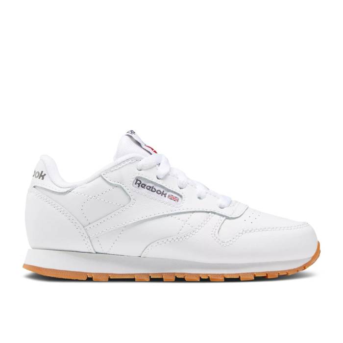 リーボック Reebok 【 Classic Leather Little Kid \u0027White Gum\u0027 Youth Footwear White/Footwear White/Gum 】 古典派音楽 なめし革 御坊っちゃん キッズ 白いこと 白いこと
