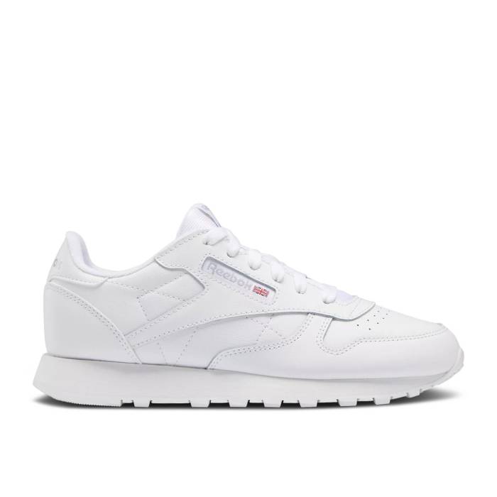 リーボック Reebok 【 Classic Leather Big Kid \u0027Triple White\u0027 Youth Footwear White/Footwear White/Footwear White 】 古典派音楽 なめし革 御坊っちゃん キッズ 白いこと 白いこと