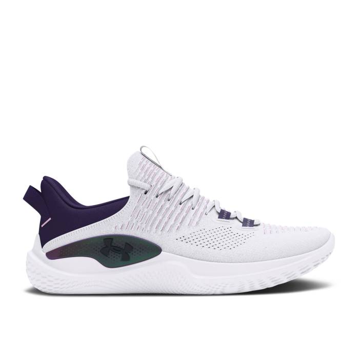 アンダーアーマー Under Armour 【 Wmns Flow Dynamic Intelliknit \u0027White Purple\u0027 Women White/Black 】 流通受け答え 活動的 レディース 白いこと 白いこと 黒いこと 黒いこと