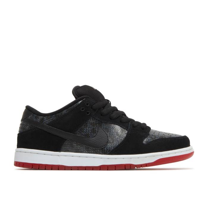 ナイキ Nike 【 Dunk Low Premium Sb \u0027Snakeskin\u0027 Men Black/Black-University Red 】 ダンク Premium 割り増し金 エスビー メンズ 黒いこと 黒いこと Red 赤・赤いこと