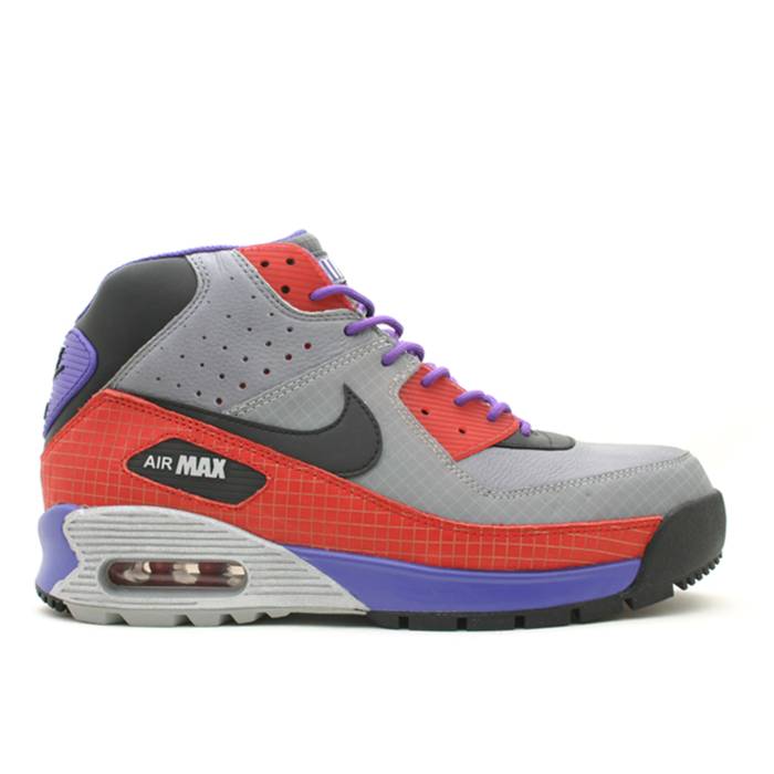 ナイキ Nike 【 Max 90 Premium Boot Men Atom Red/Black-Varsity Purple-Metallic Silver 】 マックス Premium 割り増し金 ブーツ メンズ Red 赤・赤いこと Silver しろがね色・しろがね色