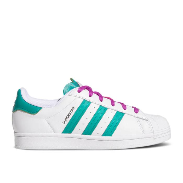 アディダス Adidas 【 Wmns Superstar \u0027White Glory Green\u0027 Women Cloud White/Glory Green/Sonic Fuchsia 】 Superstar はやりっ児 レディース 白いこと 白いこと green 緑・緑であること