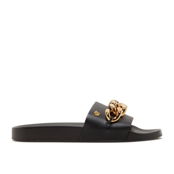 ヴェルサーチ Versace 【 Wmns Slide 'Chain - Black' Women Black/Gold 】 Slide サンダル レディース 黒色 ブラック ゴールド