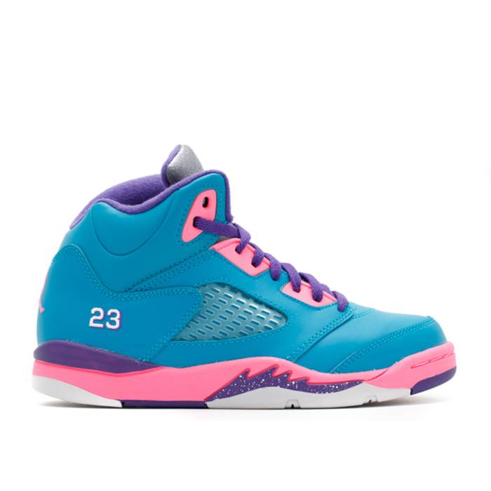 ナイキ エアジョーダン Air Jordan 【 Jordan 5 Retro Ps \u0027Teal\u0027 Youth Teal/Pink-Purple 】 レトロ お坊っちゃん キッズ