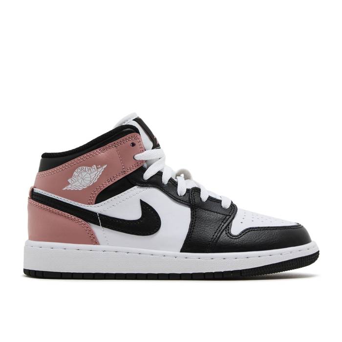 ナイキ　エアジョーダン Air Jordan 【 Jordan 1 Mid Gs 'Rust Pink' Youth White/Black/Rust Pink 】 ミッド ジュニア キッズ 白色 ホワイト 黒色 ブラック pink ピンク｜スニケス
