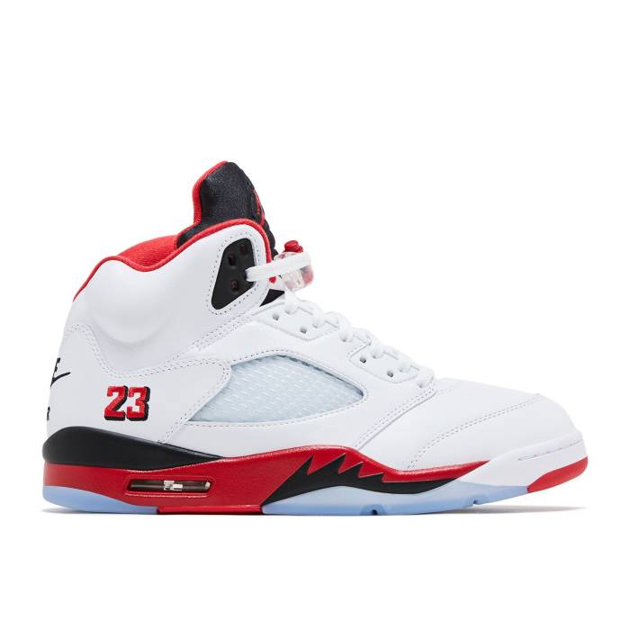 ナイキ エアジョーダン Air Jordan 【 Jordan 5 Retro \u0027Fire Red\u0027 2025 Men White/Fire Red/Black 】 レトロ メンズ 白いこと 白いこと 火の手 Red 赤・赤いこと 黒いこと 黒いこと