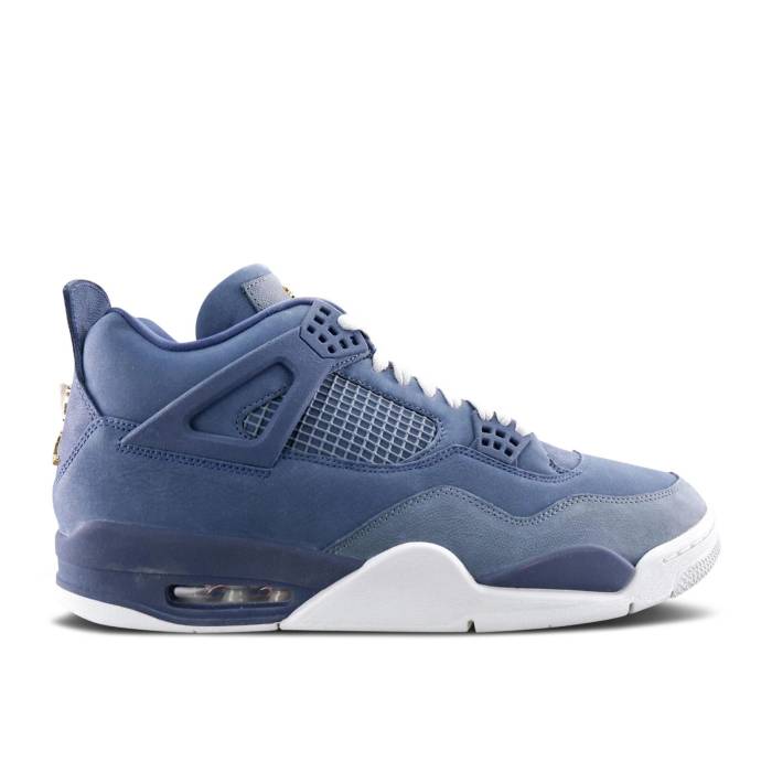 ナイキ エアジョーダン Air Jordan 【 Jordan 4 Retro \u0027Howard University\u0027 Pe Men Monsoon Blue/Metallic Gold 】 レトロ メンズ 青碧 青碧 ゴールド
