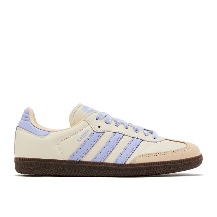 アディダス Adidas 【 Wmns Samba Og \u0027Cream White Violet\u0027 Women Cream White/Violet Tone/Sand Strata 】 サンバ 白いこと 白いこと レディース 皮膚軟化剤 白いこと 白いこと 紫・相撲取り草 砂色・沙子