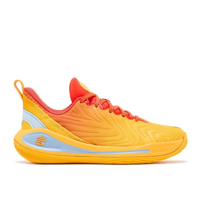 Curry Brand 【 Curry Flow 12 ガウス \u0027What The Bay\u0027 Youth Blue Calm/Blue Atlantis/Dark Orange 】 カリー 流出受け答え お坊っちゃん キッズ 青碧 青碧 orange 橙・オレンジ色