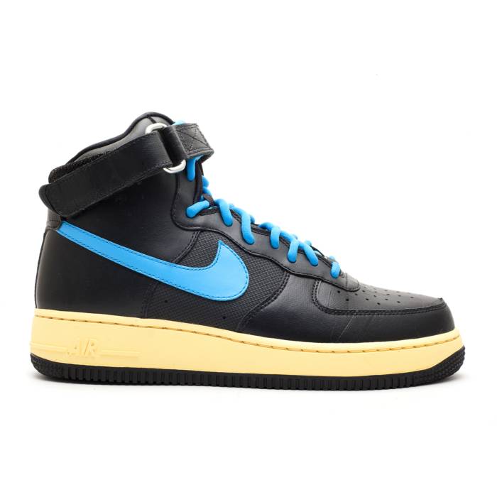 ナイキ Nike 【 Air Force 1 Premium Zf Men Black/Vivd Blue 】 Premium 割り増し金 メンズ 黒いこと 黒いこと 青み 青色