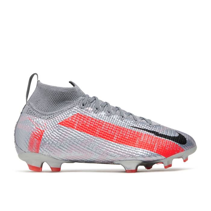 ナイキ Nike 【 Mercurial Superfly 7 Elite Fg ガウス \u0027Metallic Grey Crimson\u0027 Youth Metallic Bomber Grey/Particle Grey/Laser Crimson/Black 】 エリート 薄墨色 薄墨色 お坊っちゃん キッズ 薄墨色 薄墨色 Laser レーザ クリムゾン 黒いこと
