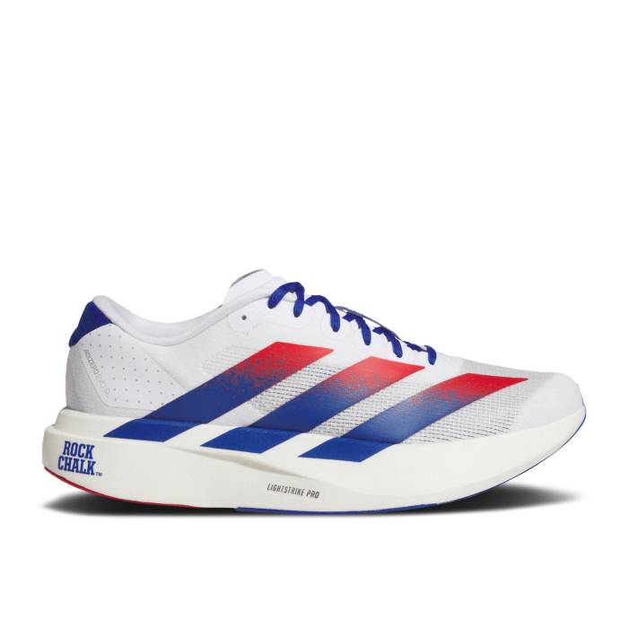 アディダス Adidas 【 Ncaa X Adizero Evo Sl \u0027Kansas\u0027 Men Footwear White/Collegiate Royal/Team Power Red 】 アディゼロ メンズ 白いこと 白いこと Team 野球クラブ Power 力強さ Red 赤・赤いこと