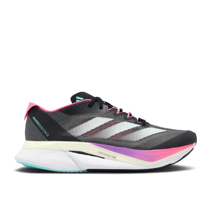 アディダス Adidas 【 Wmns Adizero Boston 12 \u0027Grey Lucid Pink\u0027 Women Grey Five/Crystal Jade/Lucid Pink 】 アディゼロ 豆の町 レディース 薄墨色 薄墨色 翡翆・ジェード pink サクラ色