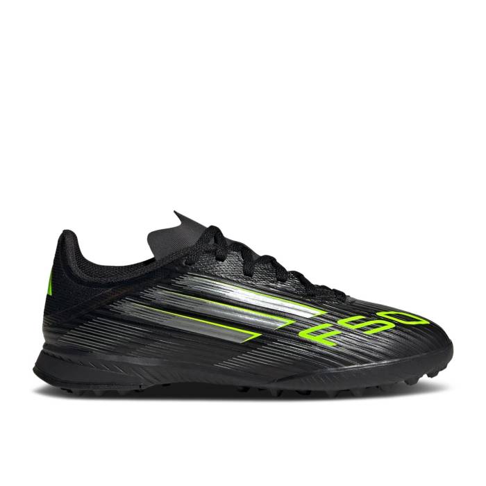 アディダス Adidas 【 Adizero F50 League Tf K \u0027Electric Stealth Pack\u0027 Youth Core Black/Iron Metallic/Lucid Lemon 】 アディゼロ ステルス お坊っちゃん キッズ 中核グループ 黒いこと 黒いこと