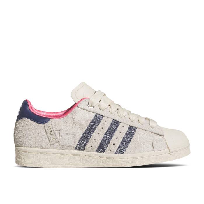 アディダス Adidas 【 Menace X Superstar 82 \u0027Wonder White Dark Blue\u0027 Men Wonder White/Dark Blue/Hazy Rose 】 Superstar はやりっ児 白いこと 白いこと メンズ 白いこと 白いこと 青碧 青碧 Rose さくら色