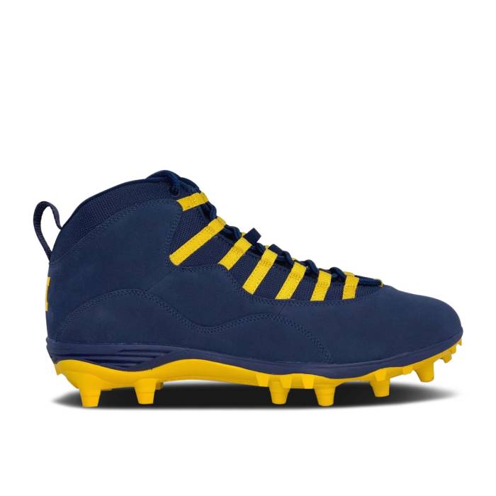 ナイキ エアジョーダン Air Jordan 【 Jordan 10 Superbad \u0027Michigan Wolverines\u0027 Pe Men College Navy/Amarillo 】 メンズ 単科大学 紺色 米国海軍