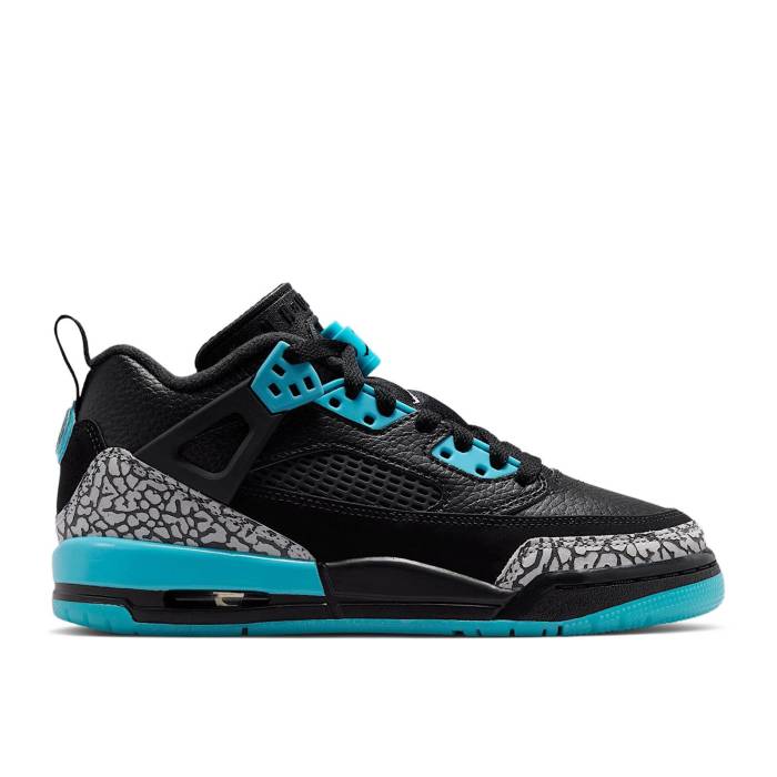ナイキ エアジョーダン Air Jordan 【 Jordan Spizike Low ガウス \u0027Black/Gamma Blue/Wolf Grey\u0027 Youth Black/Gamma Blue/Wolf Grey 】 お坊っちゃん キッズ 黒いこと 黒いこと 青碧 青碧 薄墨色 薄墨色