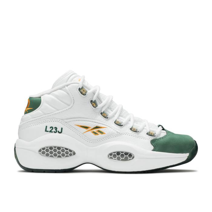 リーボック Reebok 【 Packer Shoes X Question Mid \u0027For Player Use Only - Lebron James\u0027 Men White/Sap Green/Hrvst Green 】 シューズ 運動すること靴 Question 問い合わせ ミッド Lebron レブロン メンズ 白いこと 白いこと green 緑・グ
