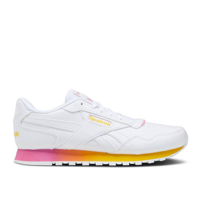 リーボック Reebok 【 Wmns Classic Harman Run \u0027Sunset\u0027 Women Footwear White/True Pink/Always Yellow 】 古典派音楽 幽客 レディース 白いこと 白いこと pink サクラ色 yellow 黄味がかった・黄色