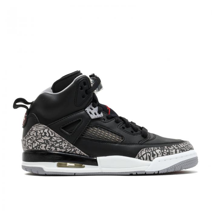 【 AIR JORDAN JORDAN SPIZIKE GS 'BLACK CEMENT' / BLACK VARSITY RED CEMENT GREY 】 ナイキ 黒色 ブラック 赤 レッド 灰色 シメント グレー エアジョーダン ジュニア キッズ ベビー マタニティ スニーカー|スニケス