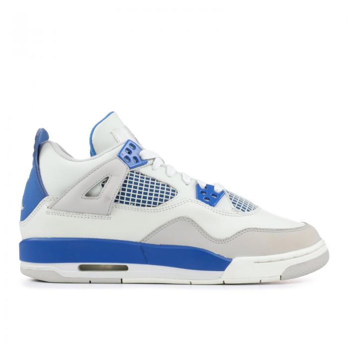 【 AIR JORDAN JORDAN 4 RETRO GS 'MILITARY BLUE' 2006 / OFF WHITE MILITARY BLUE NEUTRAL 】 ナイキ 白色 ホワイト 青色 ブルー エアジョーダン スニーカー ジュニア キッズ メンズ