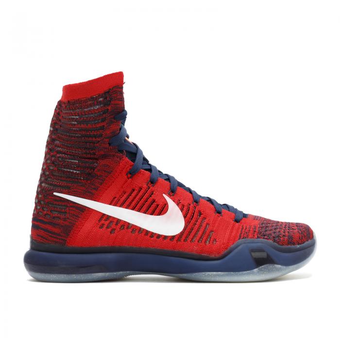 【 NIKE KOBE 10 ELITE HIGH 'AMERICAN' / UNIVERSITY RED WHITE OBSIDIAN 】 コービー エリート ハイ 赤 レッド 白色 ホワイト スニーカー メンズ ナイキ|スニケス