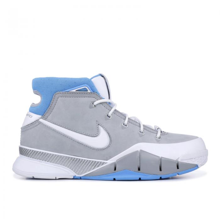 【 NIKE ZOOM KOBE 1 PROTRO \u0027MPLS\u0027 2018 / WOLF GREY WHITE UNIVERSITY BLUE 】 望遠レンズ コービー 労働者階級トロ 薄墨色 薄墨色 白いこと 白いこと 青味 青味 スニーカー メンズ ナイキ