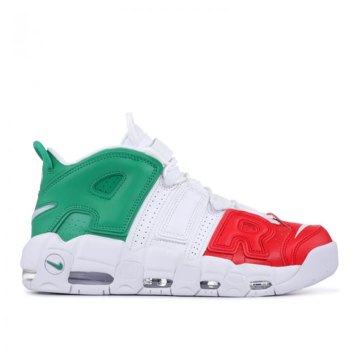 【 NIKE AIR MORE UPTEMPO 'ITALY' / UNIVERSITY RED LUCID GREEN WHITE 】 アップテンポ 赤 レッド 緑 グリーン 白色 ホワイト エアモアアップテンポ モアテン スニーカー メンズ ナイキ|スニケス