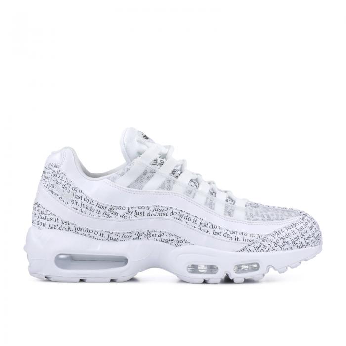 【 NIKE AIR MAX 95 \u0027JUST DO IT\u0027 / WHITE WHITE  BLACK 】 マックス 白いこと 白いこと 黒いこと 黒いこと 大気圏マックス スニーカー メンズ ナイキ