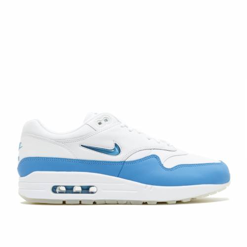 【 NIKE AIR MAX 1 PREMIUM SC JEWEL \u0027UNIVERSITY BLUE\u0027 / WHITE UNIVERSITY BLUE 】 マックス 割り増し金 白いこと 白いこと 青み 青色 大気圏マックス スニーカー メンズ ナイキ