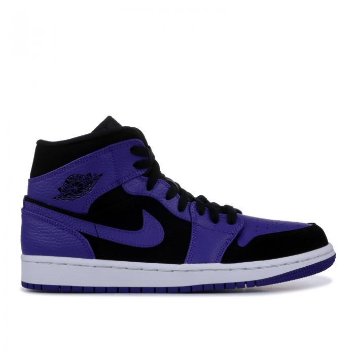 【 AIR JORDAN JORDAN 1 MID 'DARK CONCORD' / BLACK DARK CONCORD WHITE 】 ナイキ ミッド 黒色 ブラック コンコルド コンコード 白色 ホワイト エアジョーダン スニーカー メンズ
