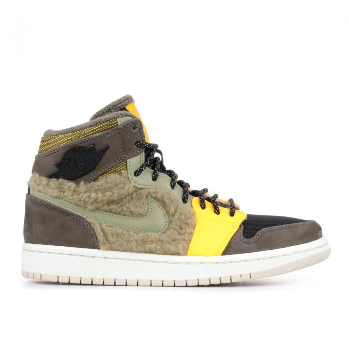 【 AIR JORDAN WMNS JORDAN 1 RETRO 'UTILITY PACK' / BEACH BLACK RIDGEROCK NATURAL 】 ナイキ 黒色 ブラック ナチュラル エアジョーダン スニーカー レディース