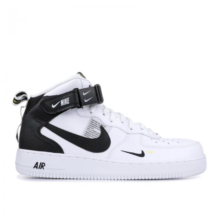 【 NIKE AIR FORCE 1 MID '07 LV8 'WHITE BLACK' / WHITE BLACK TOUR YELLOW 】 ミッド 白色 ホワイト 黒色 ブラック 黄色 イエロー エアフォース スニーカー メンズ ナイキ｜スニケス