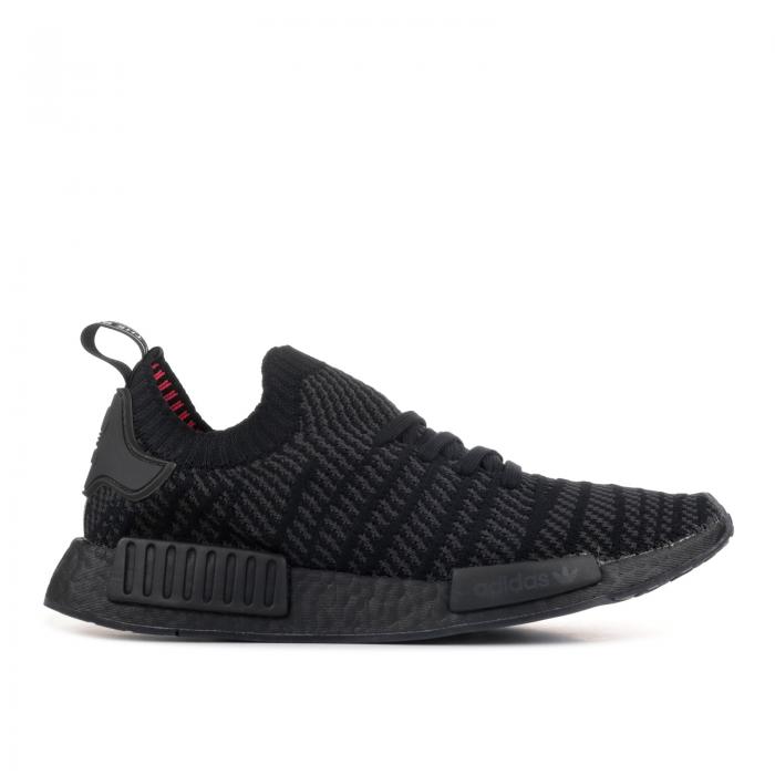 【 ADIDAS NMD_R1 PRIMEKNIT STLT 'TRIPLE BLACK' / CORE BLACK UTILITY BLACK SOLAR 】 アディダス コア 黒色 ブラック スニーカー メンズ|スニケス