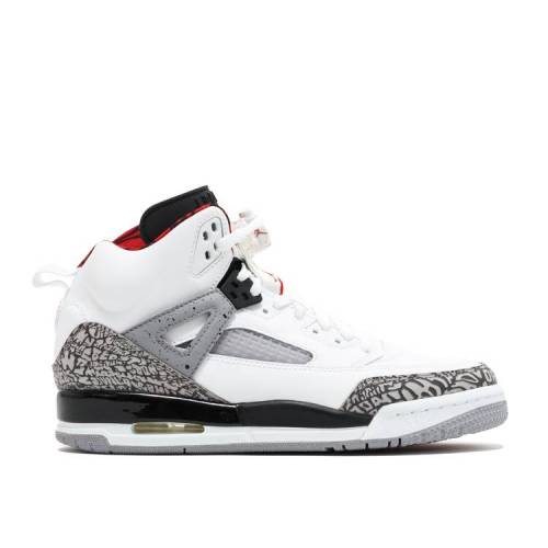 【 AIR JORDAN JORDAN SPIZIKE GS 'WHITE CEMENT' / WHITE CEMENT GREY BLACK VARSITY 】 ナイキ 白色 ホワイト 灰色 シメント グレー 黒色 ブラック エアジョーダン ジュニア キッズ ベビー マタニティ スニーカー|スニケス