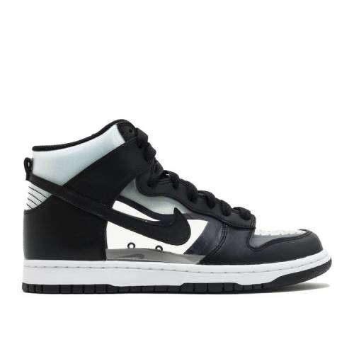【 NIKE COMME DES GAR・・ONS X DUNK HIGH RETRO \u0027CLEAR\u0027 / BLACK BLACK WHITE 】 ダンク 御機嫌 黒いこと 黒いこと 白いこと 白いこと ダンクハイ スニーカー メンズ ナイキ