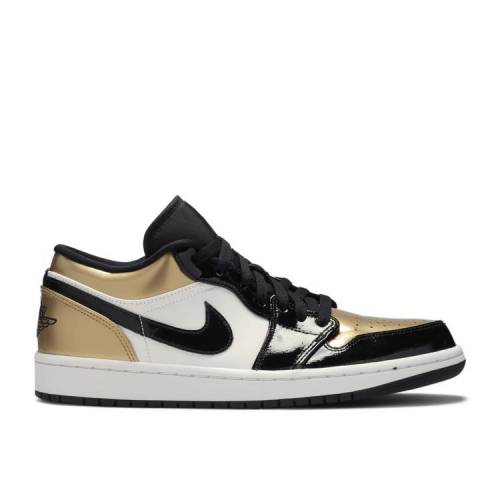 【 AIR JORDAN JORDAN 1 LOW 'GOLD TOE' / METALLIC GOLD WHITE BLACK 】 ナイキ ゴールド 白色 ホワイト 黒色 ブラック エアジョーダン スニーカー メンズ|スニケス