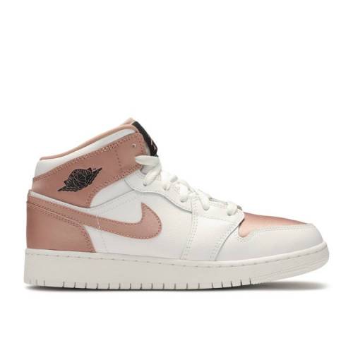 【 AIR JORDAN JORDAN 1 MID GS 'WHITE ROSE GOLD' / WHITE ROSE GOLD BLACK 】 ナイキ ミッド ローズ 白色 ホワイト ゴールド 黒色 ブラック エアジョーダン ジュニア キッズ ベビー マタニティ スニーカー｜スニケス