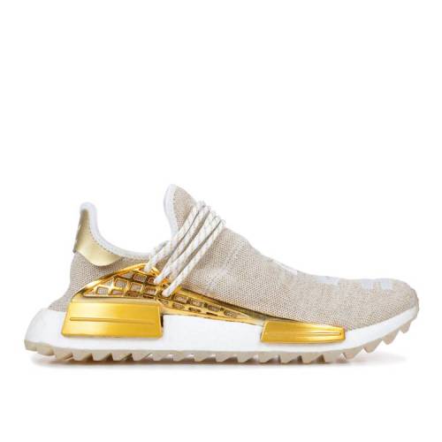 【 ADIDAS PHARRELL X NMD HU TRAIL 'HAPPY' CHINA EXCLUSIVE / GOLD METALLIC FOOTWEAR WHITE 】 アディダス ゴールド 白色 ホワイト スニーカー メンズ|スニケス