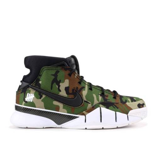 【 NIKE UNDEFEATED X ZOOM KOBE 1 PROTRO \u0027CAMO\u0027 / DEEP FOREST BLACK WHITE 】 アンディフィーテッド 望遠レンズ コービー 労働者階級トロ ディープ フォレスト 黒いこと 黒いこと 白いこと 白いこと スニーカー メンズ ナイキ